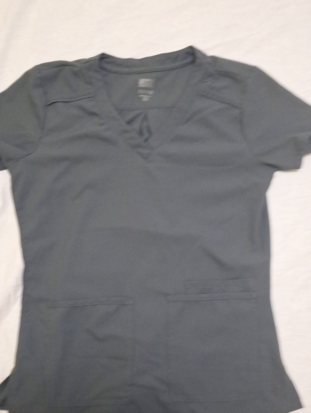 Med Couture Women's Gray V-Neck Scrub Top